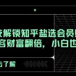 AI大师密技解锁知乎盐选会员赚钱新玩法，轻松搬运内容财富翻倍，小白也能月入过万【揭秘】